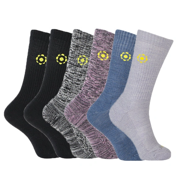 Cloud-Soft Merino Crew Socks 6-Pack Cozy Everyday Comfort
